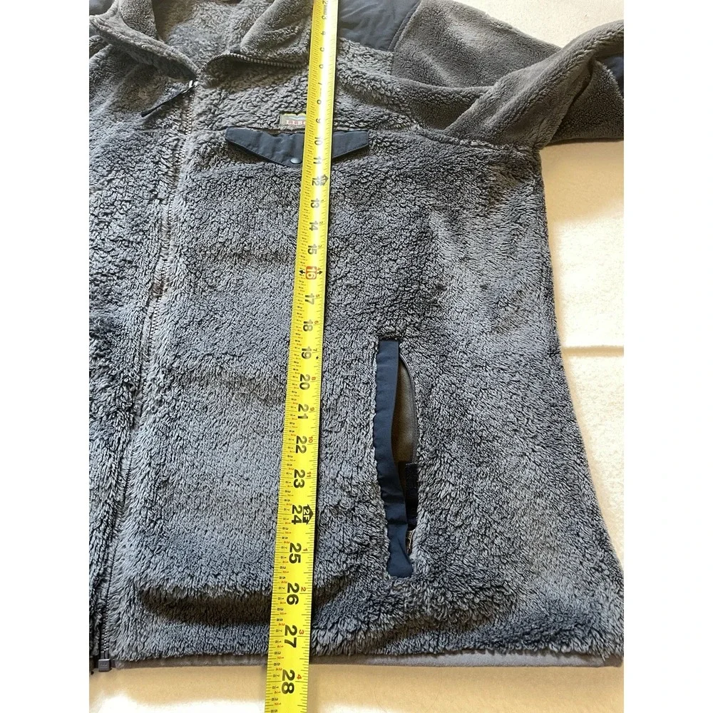 L.L.Bean Hi-Pile Fleece Jacket Gray‎ Full Zip Men's Size XL Fleece Lined Retro